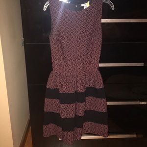 Bar III black dress with pink/black pattern
